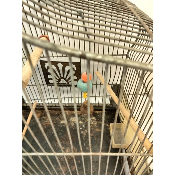 Crown Metal Bird Cage Antique Distressed Shabby Swing Decorative Door - Picture 11 of 13